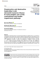 Constructive and destructive leadership in job demands-resources theory: A meta-analytic test of the motivational and health-impairment pathways