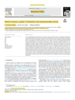 Natural resources, quality of institutions and entrepreneurship activity