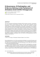 E-Governance, E-Participation, and E-Service Delivery in the Parliament of Zimbabwe Amid COVID-19 Exigencies