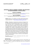 Historical special interest tourism : the evolution of mountaineering in South Africa