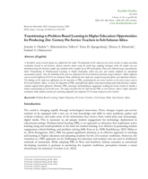 Transitioning to problem-based learning in higher education : opportunities for producing 21st-Century pre-service teachers in Sub-Saharan Africa