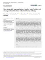 Non-sustainable buying behavior: How the fear of missing out drives purchase intentions in the fast fashion industry