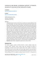 Leaving no one behind: Leveraging support to promote access with success in post-graduate studies