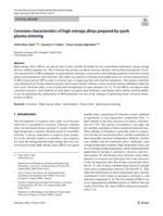 Corrosion characteristics of high‑entropy alloys prepared by spark plasma sintering