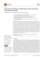 Analyzing the Tribology of High-Entropy Alloys Prepared by Spark Plasma Sintering