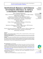 Institutional distance and Chinese investment efficiency in Africa: a stochastic frontier analysis 