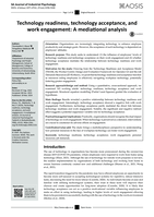 Technology readiness, technology acceptance, and work engagement: A mediational analysis
