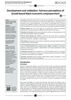 Development and validation: Fairness perceptions of broad-based black economic empowerment