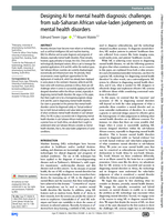 Designing AI for mental health diagnosis: challenges from sub-Saharan African value-laden judgements on mental health disorders