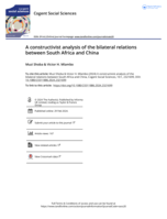 A constructivist analysis of the bilateral relations between South Africa and China