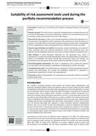 Suitability of risk assessment tools used during the portfolio recommendation process