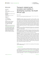 Transport-related social exclusion and mobility in developing countries: the South African case