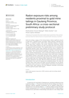Radon exposure risks among residents proximal to gold mine tailings in Gauteng Province, South Africa: a cross-sectional preliminary study protocol