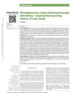 Strengthening critical thinking through debriefing – experiential learning theory: A case study