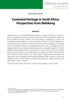 Contested Heritage in South Africa: Perspectives from Mahikeng