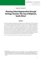 Planning Urban Regeneration through Heritage Tourism: The Case of Kliptown, South Africa