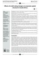 Effects of credit rating changes on corporate capital structure in South Africa