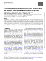 Evaluating transformative innovation policy in a formative way: Insights from Vinnova's food mission experiment