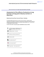Assessment of the effects of solvents on lung function among paint industry workers in Mauritius