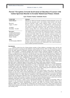 Multicultural education parents' perceptions towards involvement in education of learners with autism spectrum disorder in Eswatini Mainstream Primary Schools
