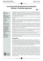 Journeying with developmental coordination disorder: The family experience