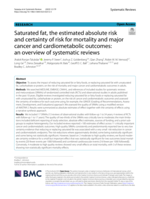 Saturated fat, the estimated absolute risk and certainty of risk for mortality and major cancer and cardiometabolic outcomes: an overview of systematic reviews