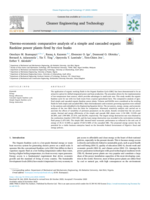 Thermo-economic comparative analysis of a simple and cascaded organic Rankine power plants fired by rice husks