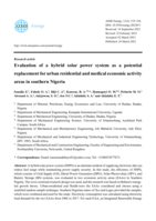 Evaluation of a hybrid solar power system as a potential replacement for urban residential and medical economic activity areas in southern Nigeria