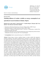 Modeling influence of weather variables on energy consumption in an agricultural research institute in Ibadan, Nigeria