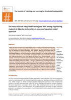 The Journal of Teaching and Learning for Graduate Employability The nexus of work integrated learning and skills among engineering students in Nigerian Universities: A structural equation model approach