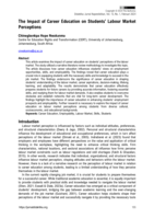 The impact of career education on students' labour market perceptions