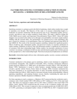   Factors influencing customer satisfaction in online retailing: A moderation of relationship length