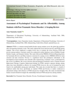 Assessment of psychological treatments and its affordability among students with post-traumatic stress disorder: A scoping review