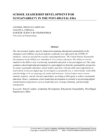 School leadership development for sustainability in the post-digital era