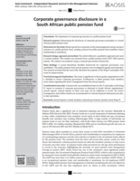  Corporate governance disclosure in a South African public pension fund