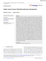 Snake venom toxins: Potential anticancer therapeutics