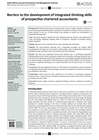 Barriers to the development of integrated thinking skills of prospective chartered accountants