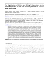 The digitalisation of elitism and sifting? Observations on the online registration of first-year university students in KwaZulu- Natal, South Africa