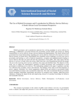 The use of hybrid governance and co-production for effective service delivery: A South African local government perspective 