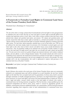 A framework to formalise land rights in communal land areas of the former Transkei, South Africa