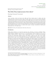 Why public policy implementation fail in Africa? 