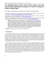 The stumbling block: South African Police Service, and Non-Governmental Organisations perspective on human trafficking in Durban, KwaZulu-Natal