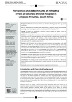 Prevalence and determinants of refractive errors at Sekororo District Hospital in Limpopo Province, South Africa