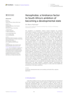 Xenophobia: A hindrance factor to South Africa’s ambition of becoming a developmental state