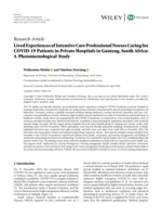Lived experiences of intensive care professional nurses caring for COVID-19 patients in private hospitals in Gauteng, South Africa: A phenomenological study