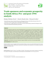 Trade openness and economic prosperity in South Africa: Pre-and post-1994 analysis
