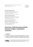 Governance, health financing and health outcomes in Nigeria: A quantitative assessment