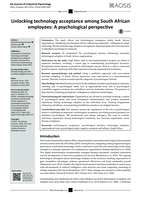 Unlocking technology acceptance among South African employees: A psychological perspective