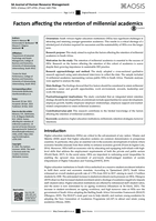 Factors affecting the retention of millennial academics
