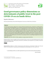 Good governance policy dimensions as determinants of public trust in the post COVID-19 era in South Africa